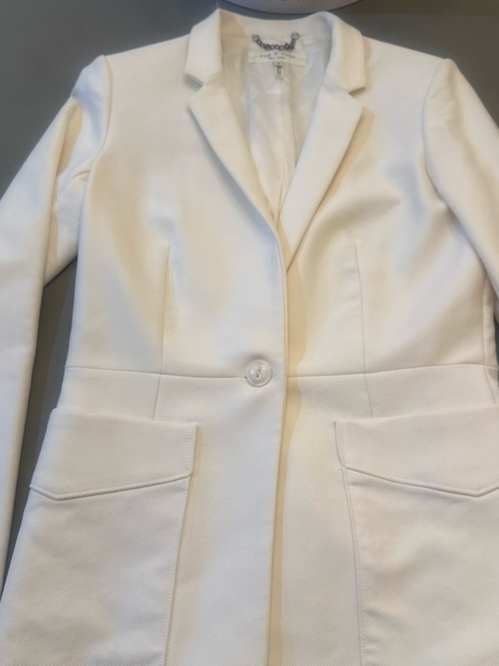 rag & bone Women's Cream Single-Button Notch Lapel Blazer